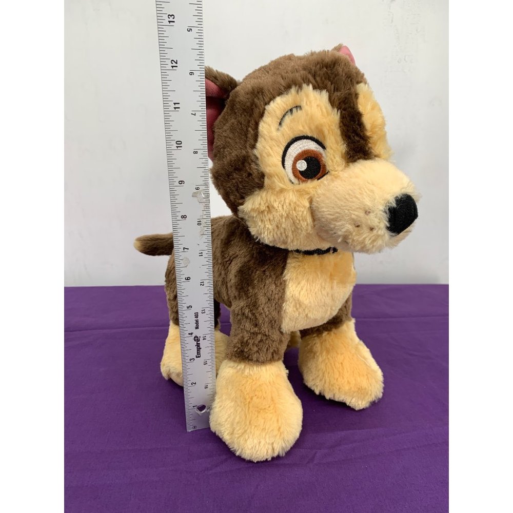 Build A Bear Paw Patrol Chase 13" Dog Brown Tan, Black Collar Embroidered Eyes